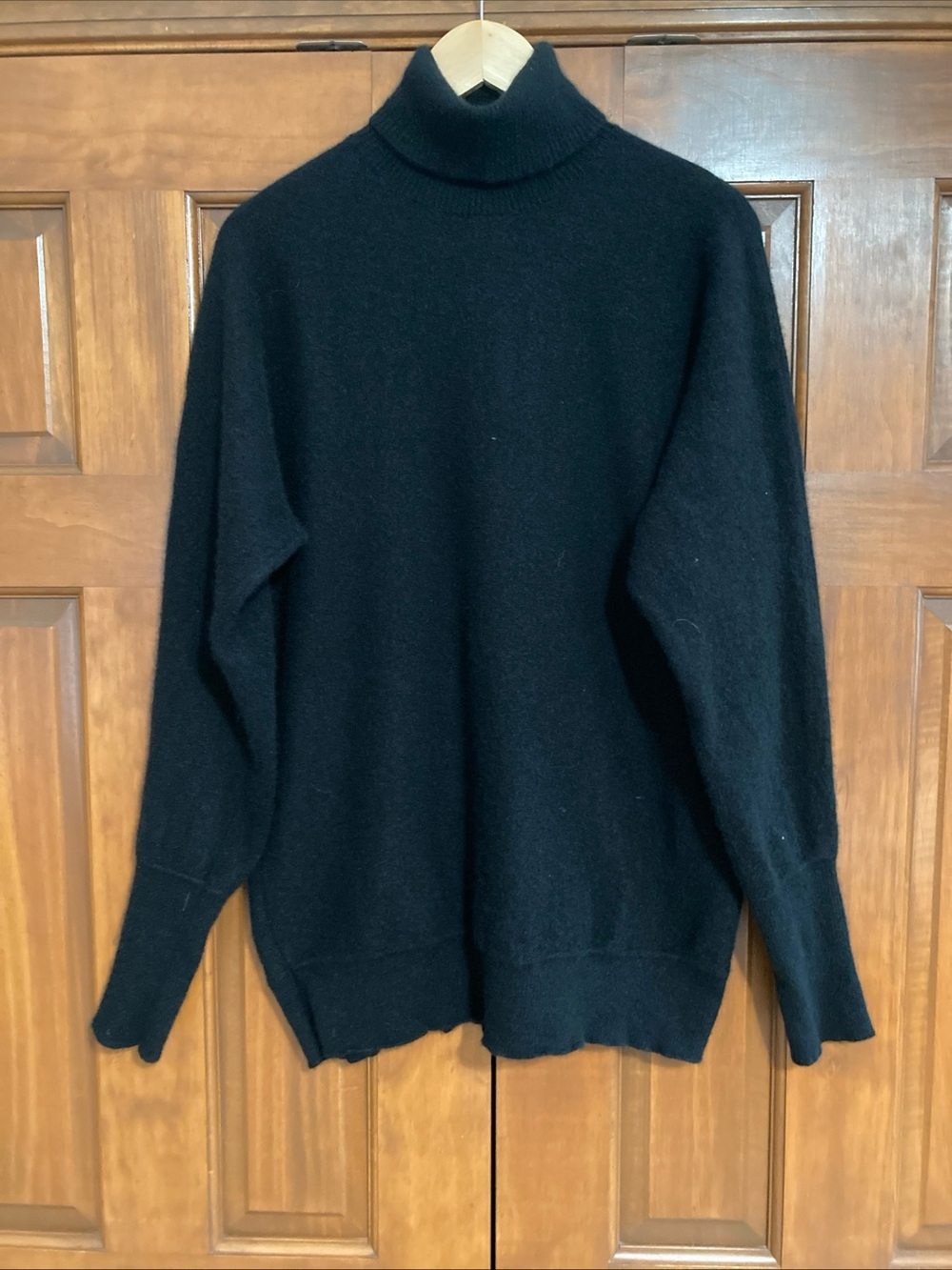 Rachel Zoe Black 100% 2 ply cashmere Turtleneck Sweater women’s size XL